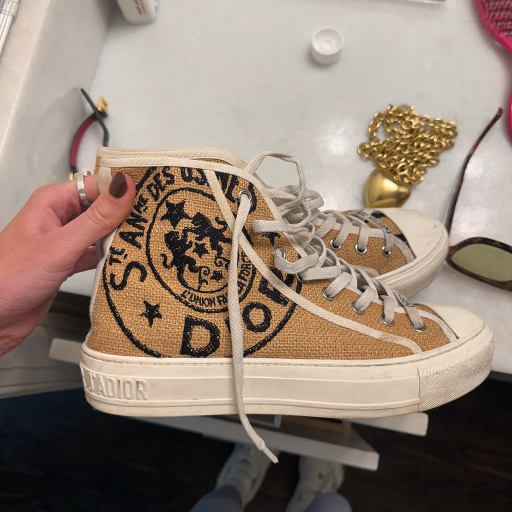 Dior Hightop Sneakers canvas